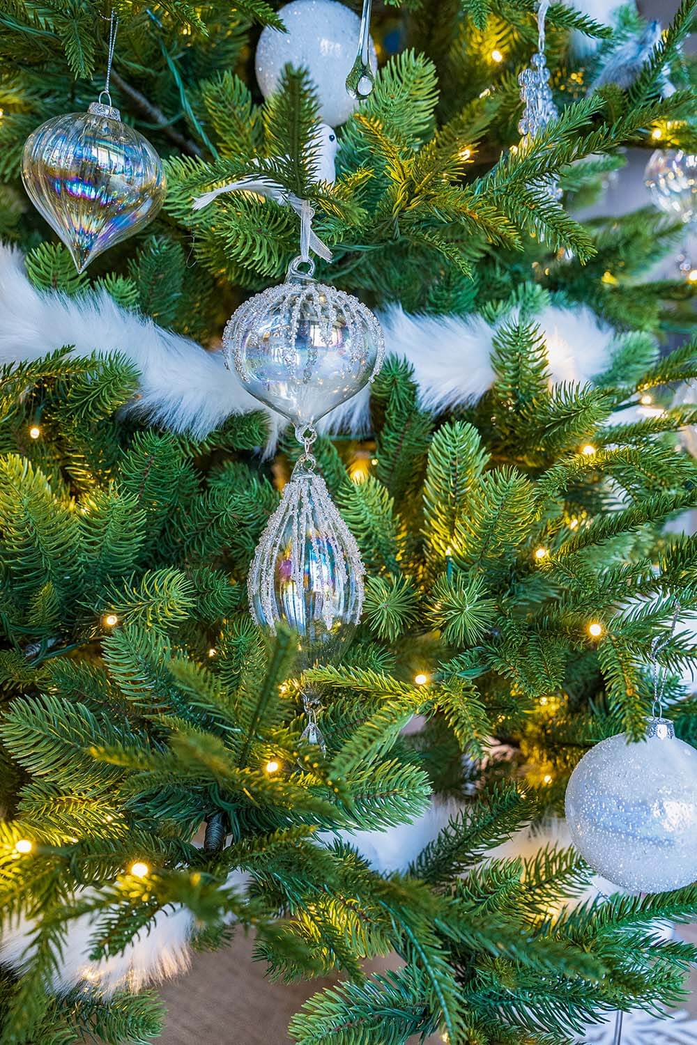 Silver Sequin Tiered Accent Ornaments, Set of Three - La Maison ...