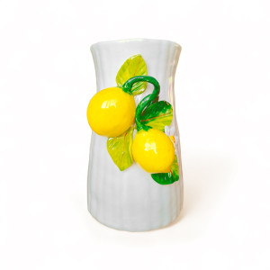 Italian White Ceramic Pitcher with Yellow Lemons – Italy
