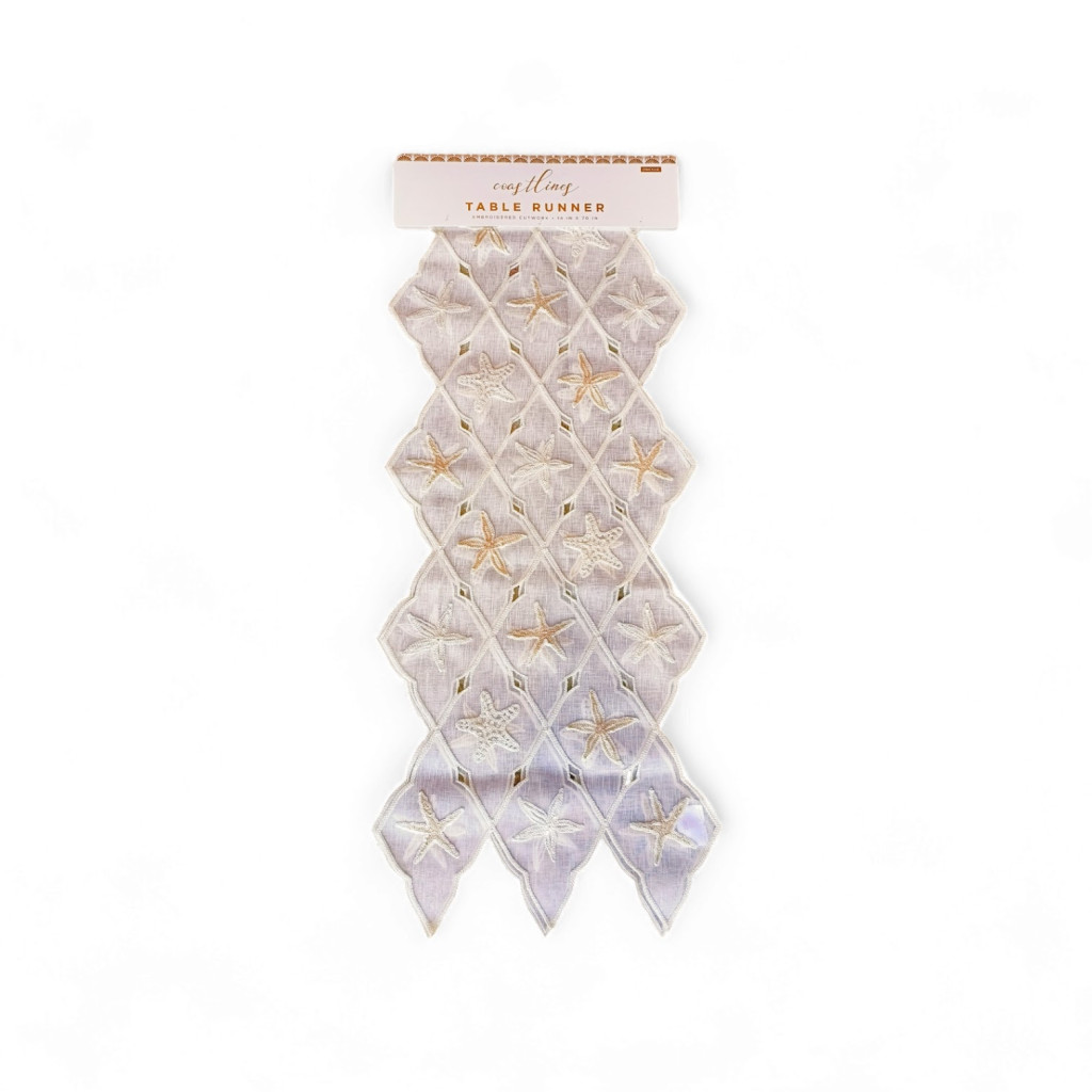 Organza Table Runner with Starfish Embroidery 36 x 178cm – Coastlines