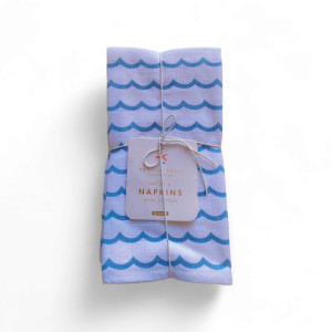 Set of 6 Cotton Napkins with Wave Print – Palm Beach Club