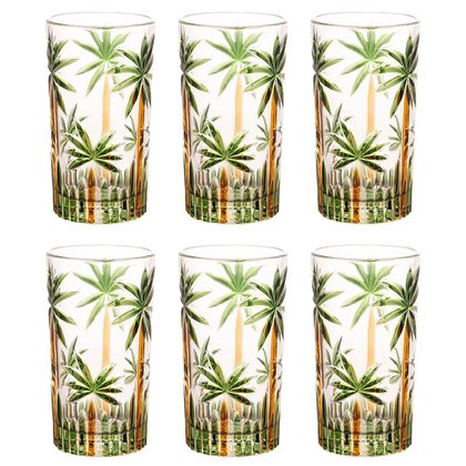 Set of 4 Crystal Glasses with Palm Trees – Wolff