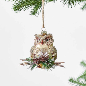 Glass Owl Ornament