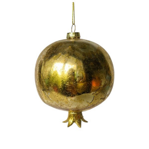 Gold-Plated Glass Pomegranate Ornament 10cm