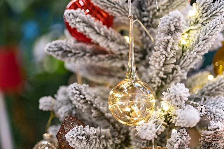 Gold Drop Ornament with LED light