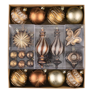 Set of 60 Bronze Shatterproof Ornaments – Valery Madelyn