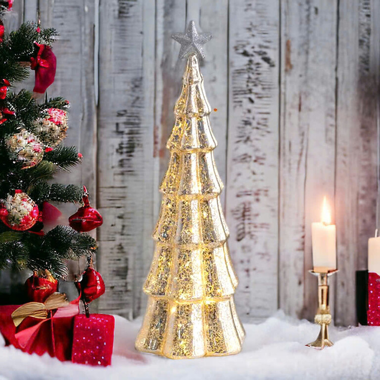 Decorative Tabletop Christmas Tree Light in Gold – 36cm