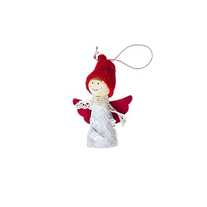 Red Hat White Dress Knit Angel