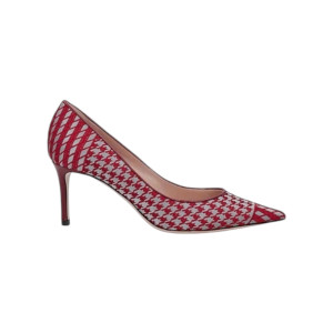 Bordeaux Red Houndstooth Pointed Toe High Heels – Giorgio Armani Brand