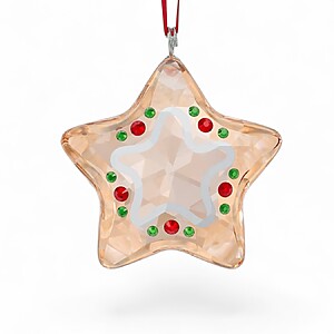 Colored Crystal Gingerbread Star Ornament