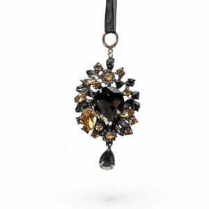 Black and Gold Stone Christmas Ornament