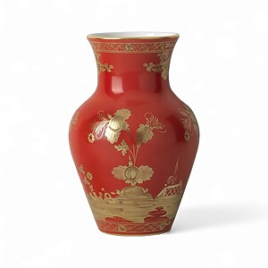 Ginori 1735 Oriente Italiano Rubrum Vase – Red, Height 25cm