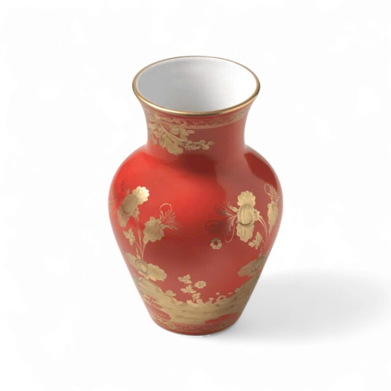 Ginori 1735 Oriente Italiano Rubrum Vase – Red, Height 25cm