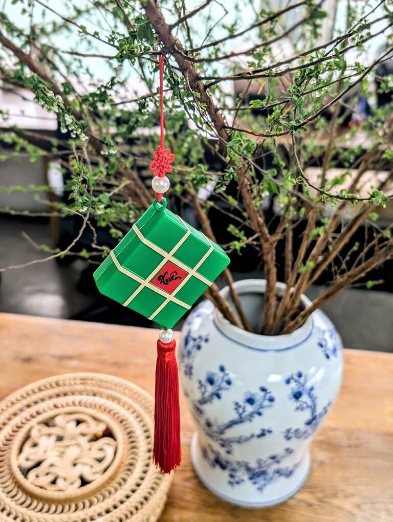 Chung Cake Charm with Red Tassle