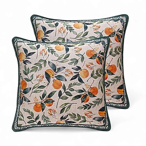 Linen Cushion Cover with Tangerines 45 x 45cm