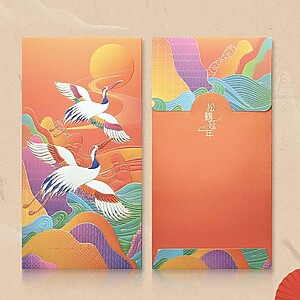 Set of 6 High Quality 160gsm Paper Packets with Cranes